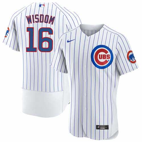 Men%27s Chicago Cubs #16 Patrick Wisdom White Flex Base Stitched Jersey Dzhi->chicago cubs->MLB Jersey
